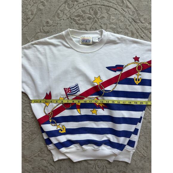 Vintage American Sportif Nautical Crewneck Women’s Medium - Picture 3 of 5